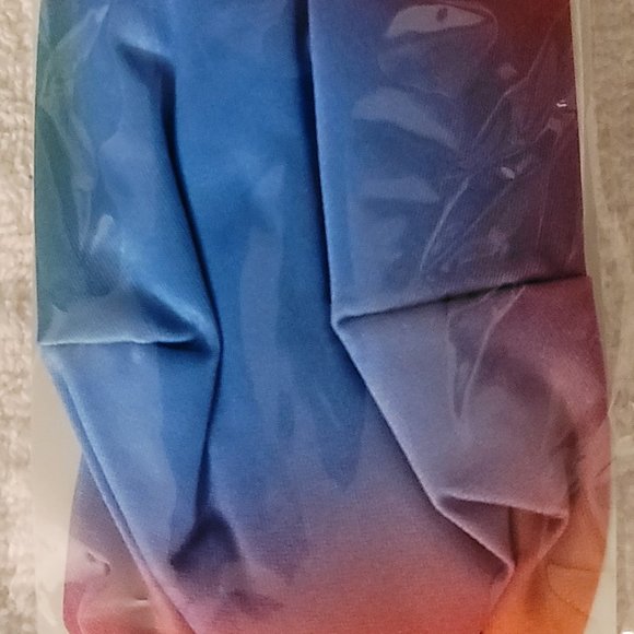 Scunci Headwrap is a 2-in-1 Headwrap/Mask - TieDye - Picture 2 of 3